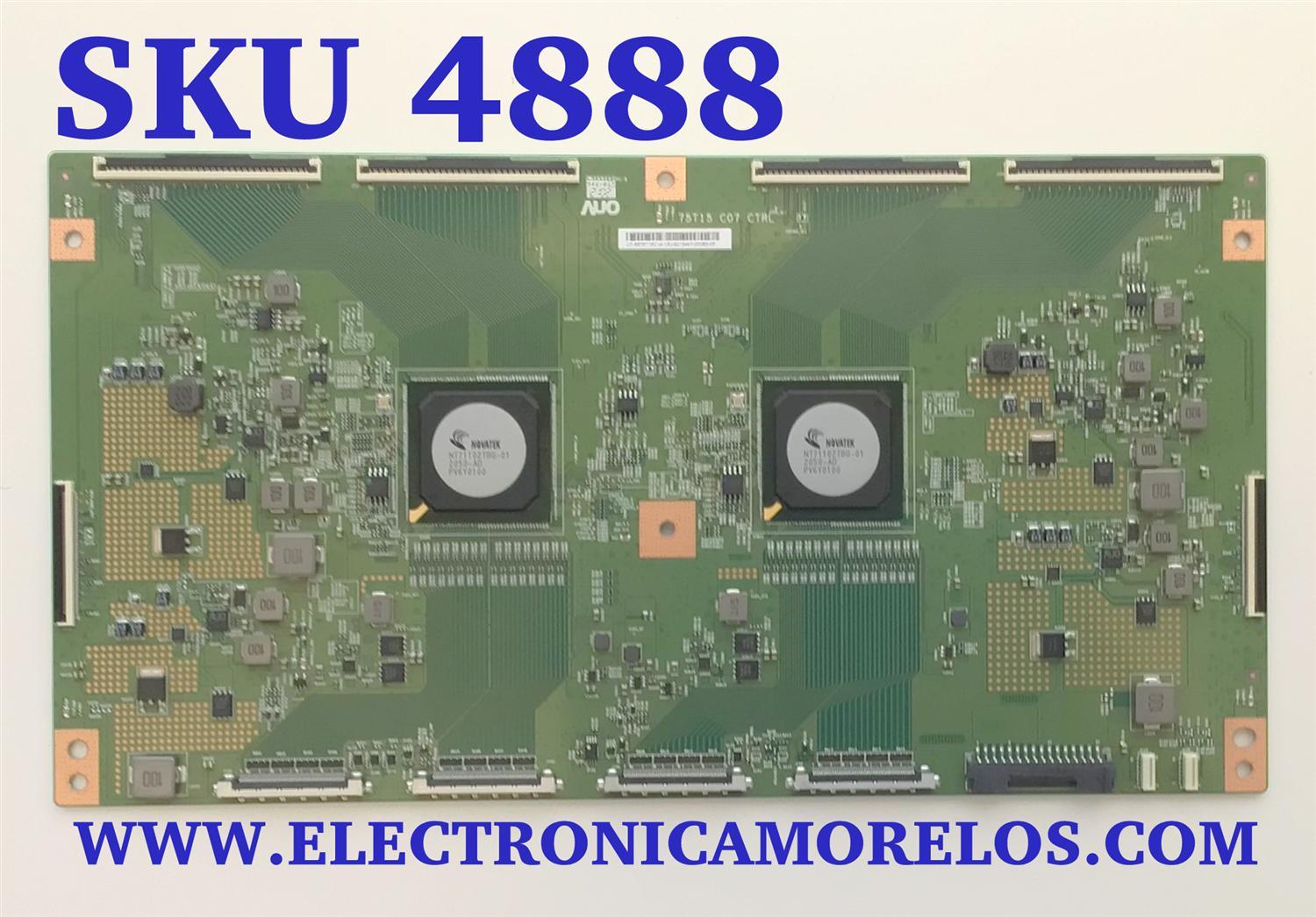 T-CON PARA TV SONY / NUMERO DE PARTE 55.75T15.C14 / 75T15 C07 CTRL / 5575T15C14 / PANEL HDBO075DDU02 / MODELO XR-75Z9J / XR75Z9J